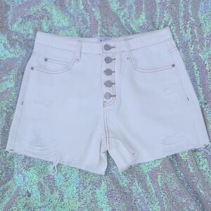 White Birch High Waist Button-Fly Shorts MEDIUM NEW!